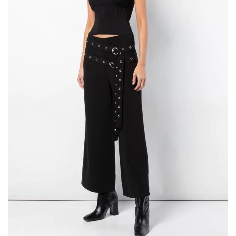 CINQ A SEPT Jessi Buckle Wide-Leg Cropped Pants